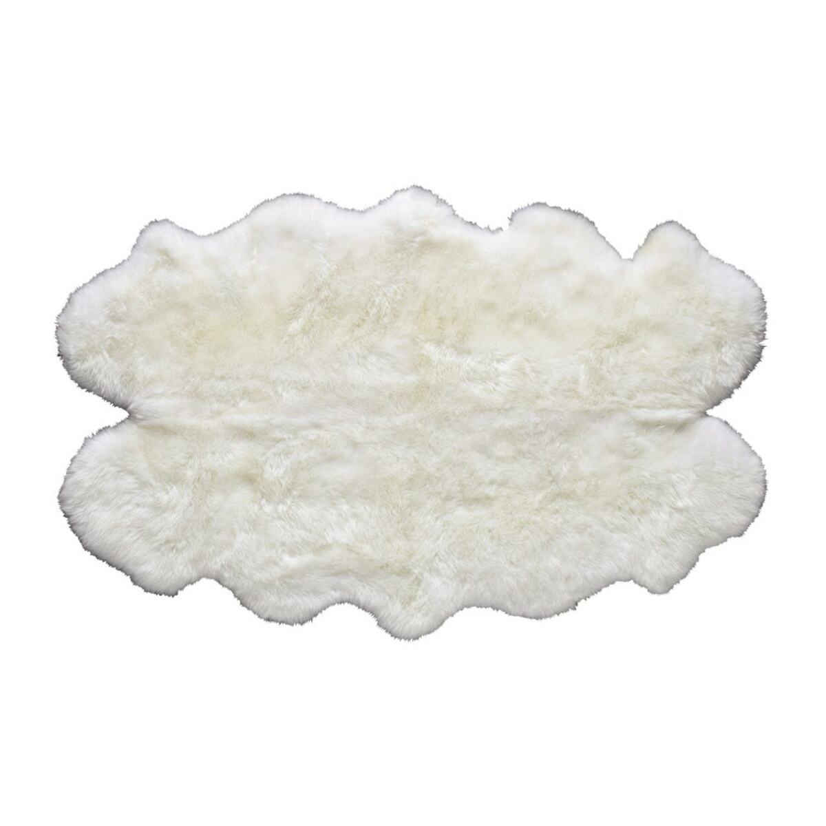 Alfombra marfil de piel de oveja 110 × 180 cm