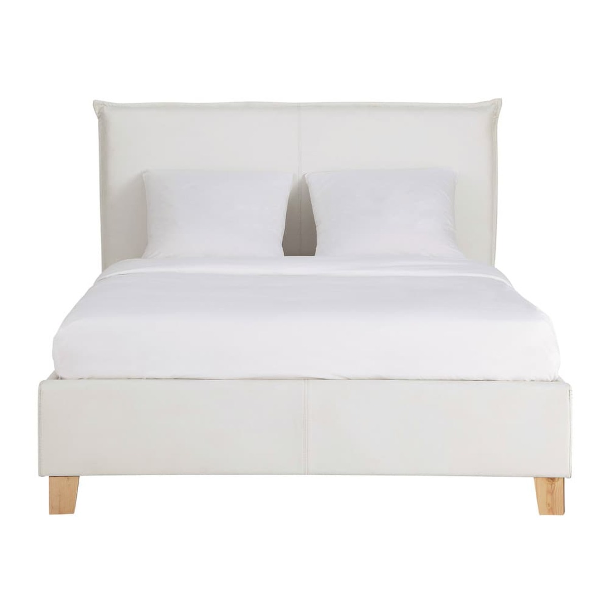 Cama-baúl con somier de láminas 140x190 blanca Pillow