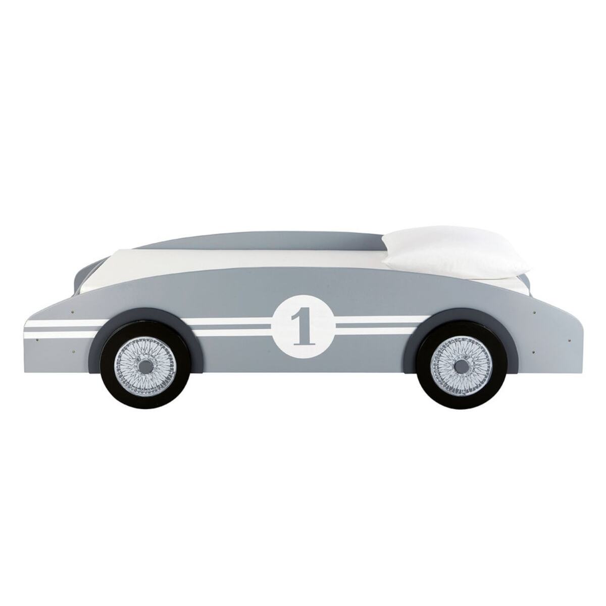 Cama-coche infantil 90×190 de madera gris Circuit