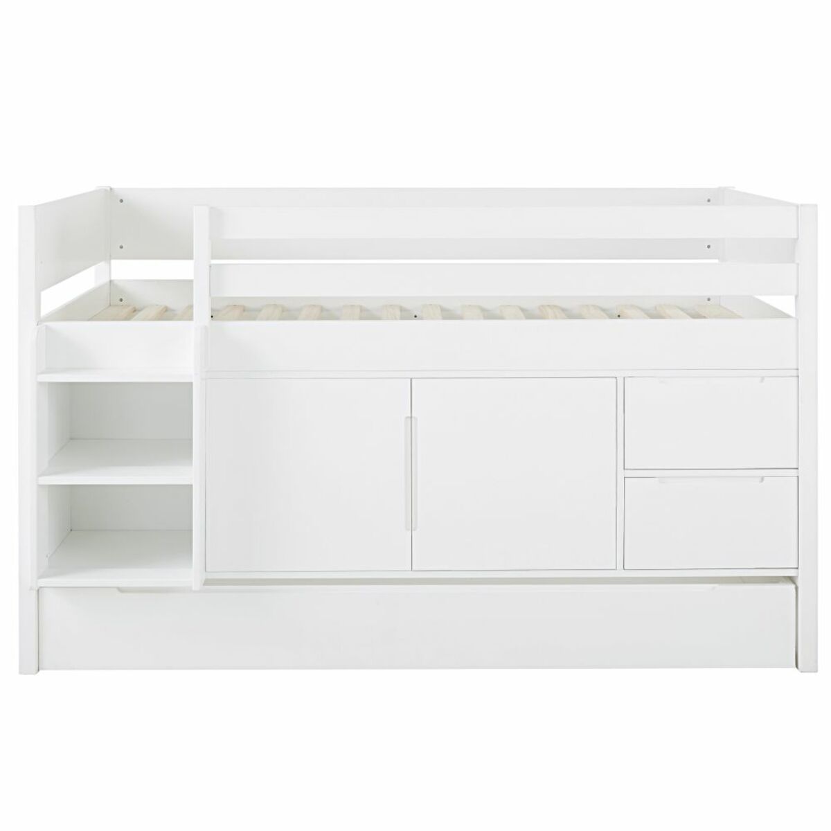 Cama sobreelevada combinada blanca 90x190