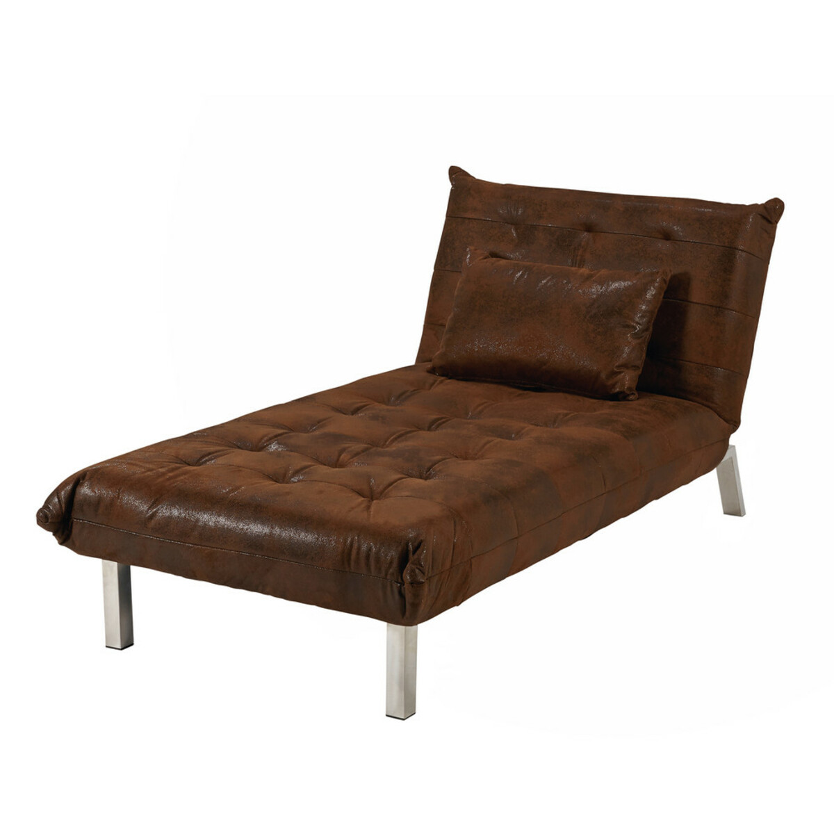 Chaise longue convertible de antelina marrón