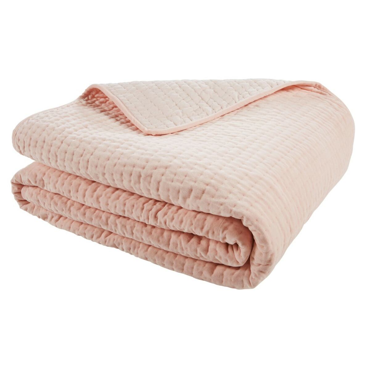 Cubrecamas de piqué de terciopelo rosa 240x260 cm