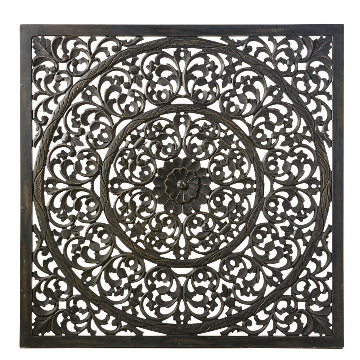 Decoración de pared tallada negra 120x120