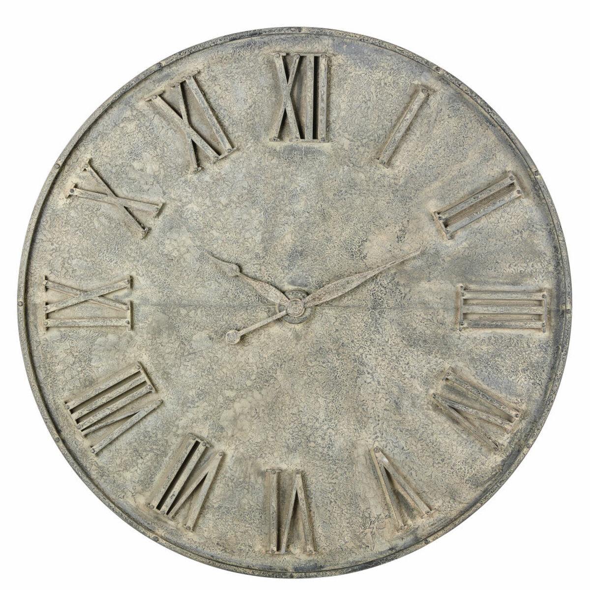 Decoración reloj falso de metal gris con efecto envejecido D.160