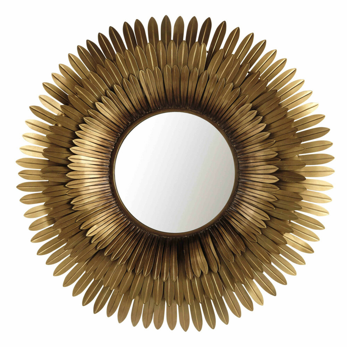 Espejo de metal dorado Ø 103 cm