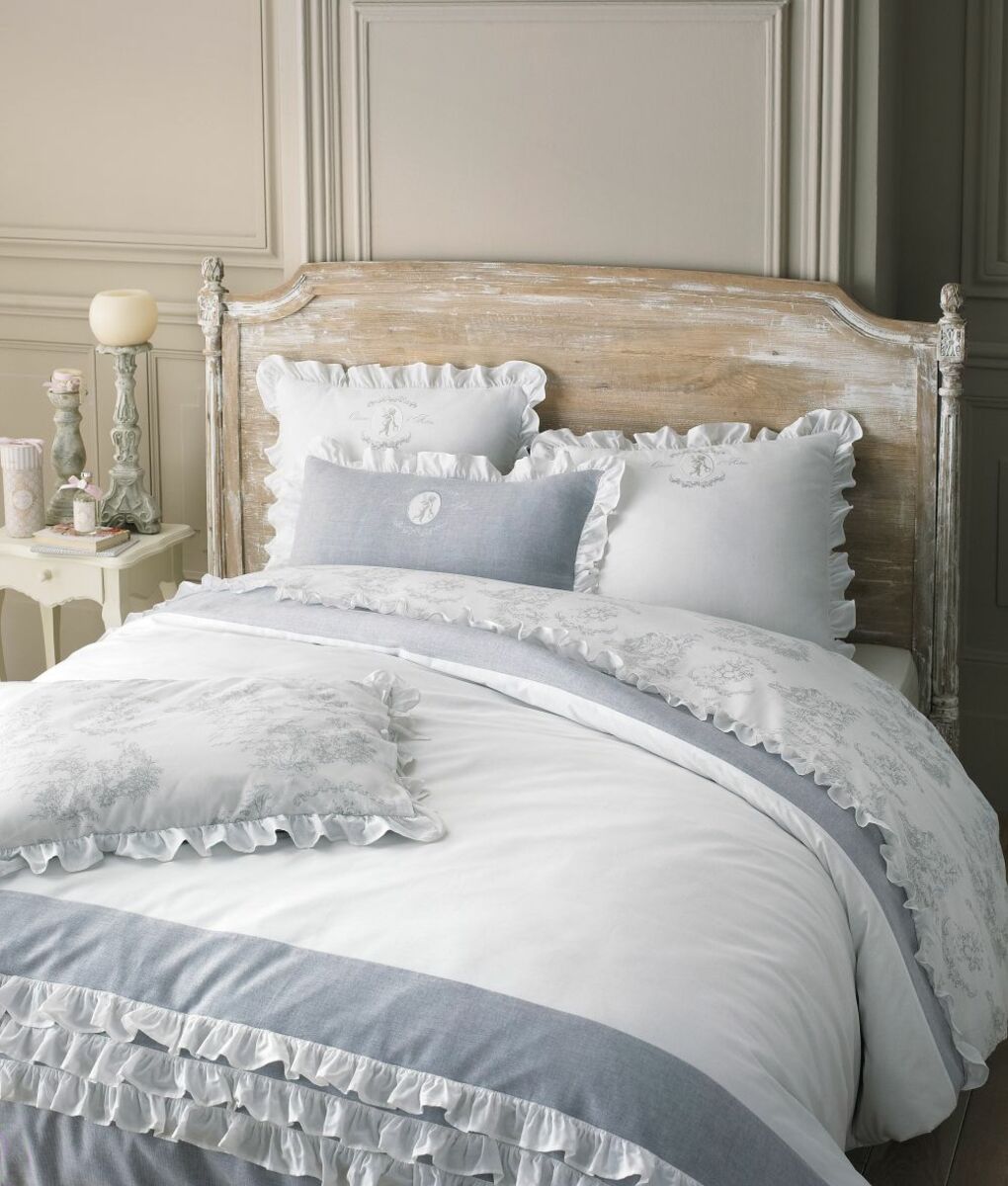 Juego de cama 220 x 240 cm de algodón blanco