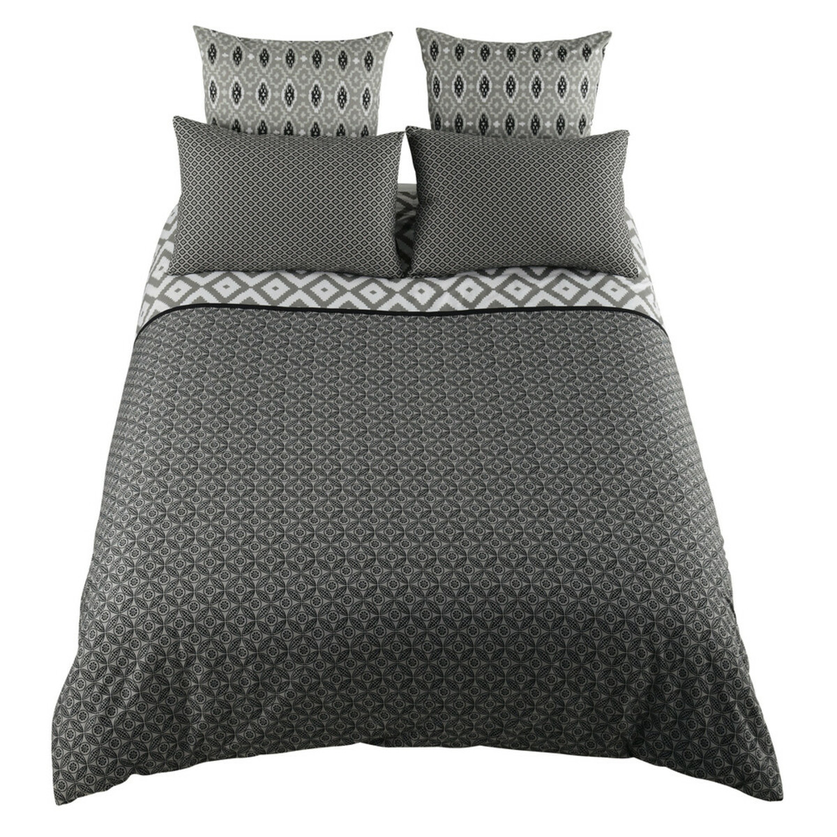 Juego de cama 240 × 260 cm de algodón gris