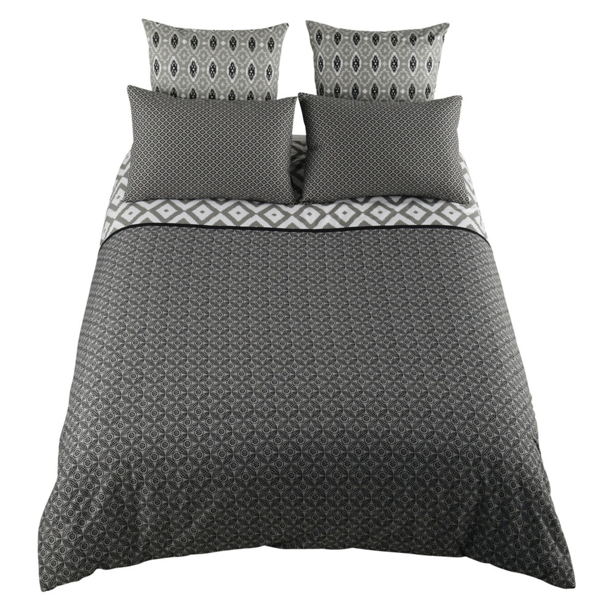 Juego de cama 240 × 260 cm de algodón gris MALONI
