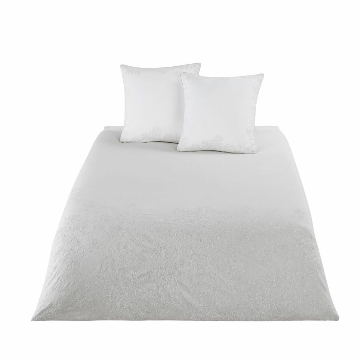 Juego de cama de algodón beige con motivos bordados blancos 220x240
