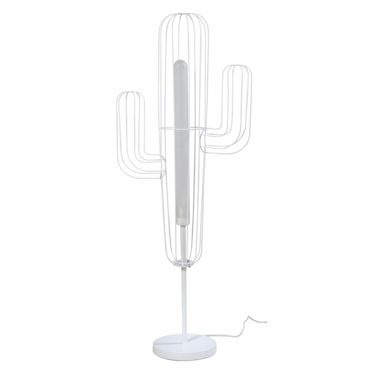 Lámpara de pie de exterior cactus de metal blanco Alt.136