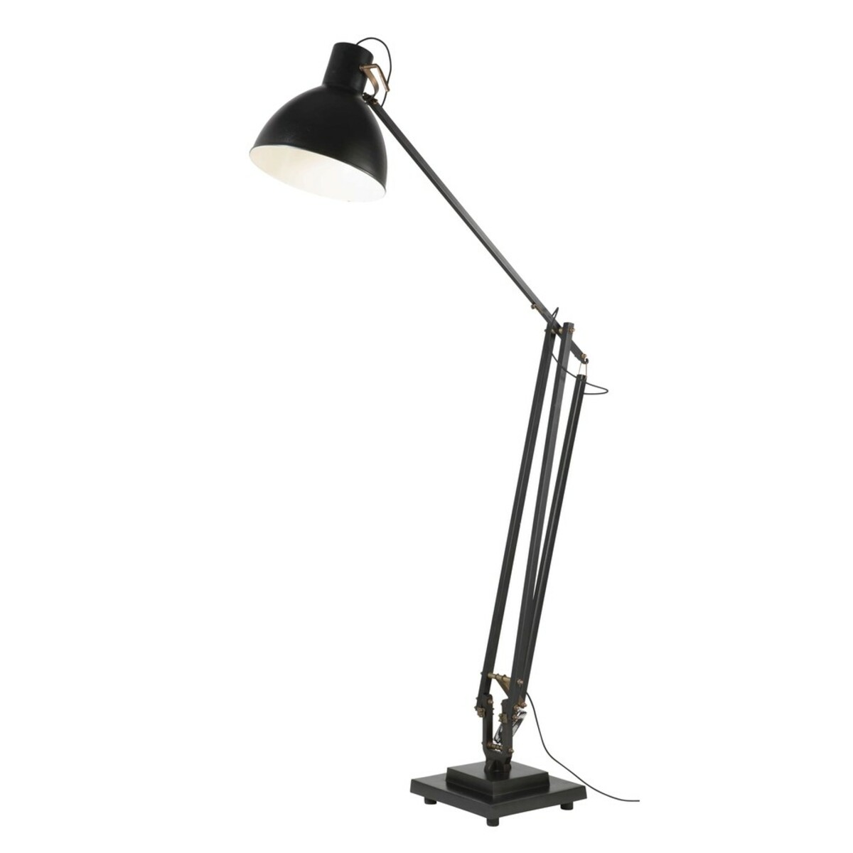 Lámpara de pie industrial de metal negro Alt.230