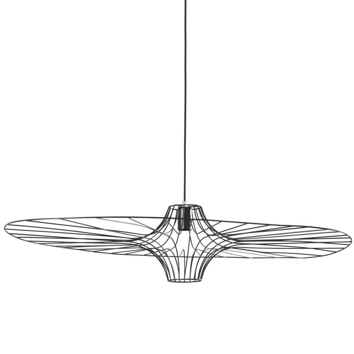 Lámpara de techo con sombrilla de alambre negro
