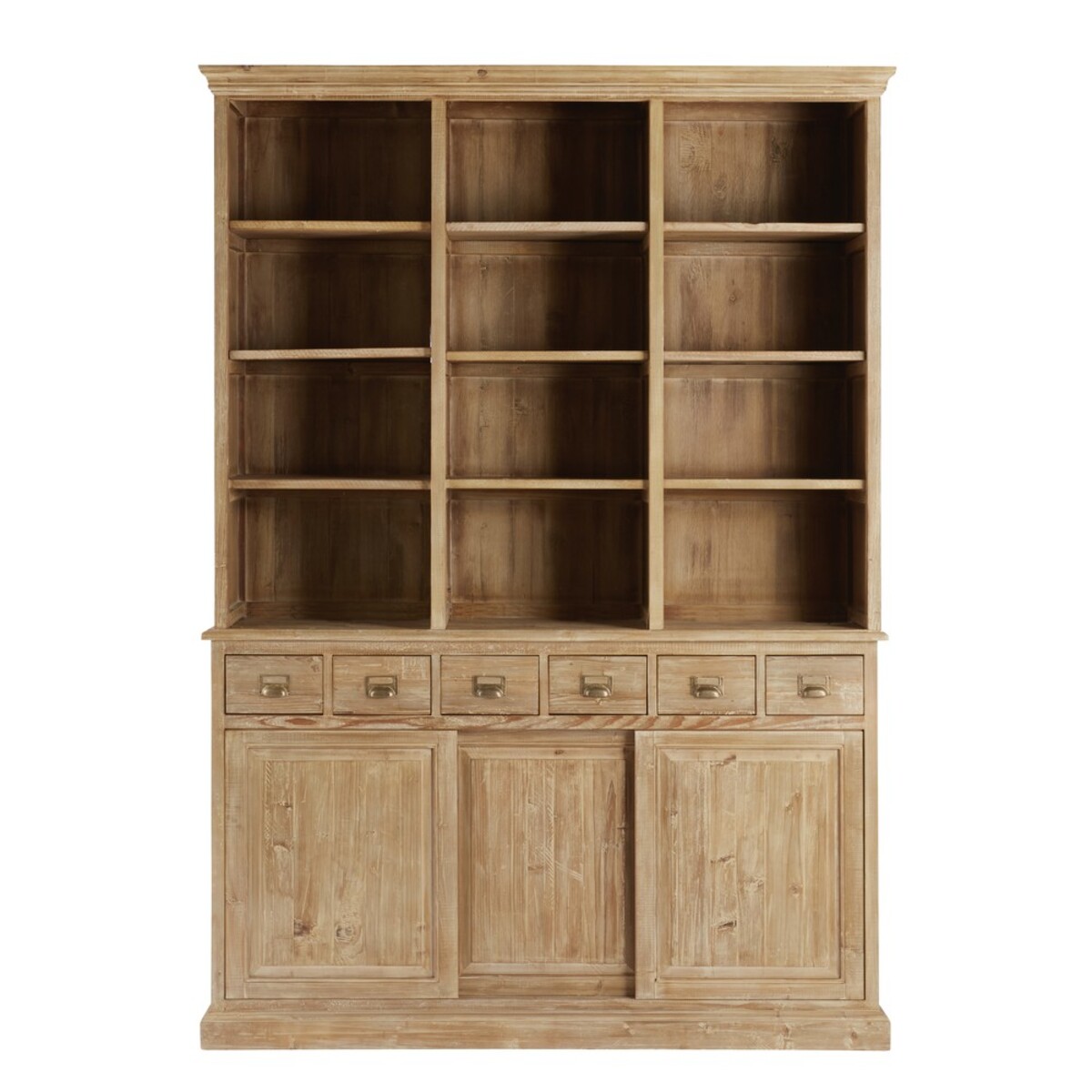 Librería con 6 cajones y 3 puertas de pino reciclado Botanica