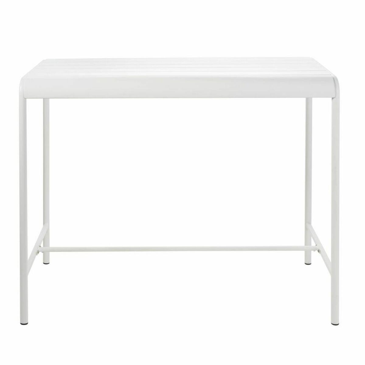 Mesa alta de jardín de metal blanco para 4 personas L.130 Batignolles