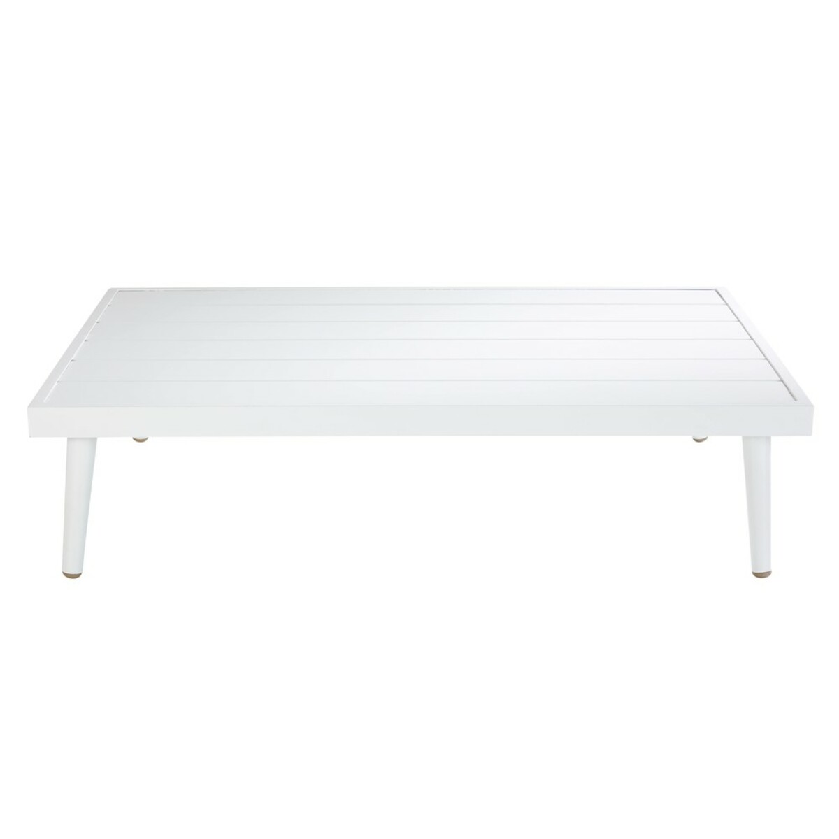 Mesa baja de jardín de aluminio blanco West Lake