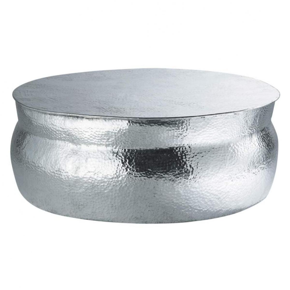 Mesa baja redonda de aluminio martillado Nomade