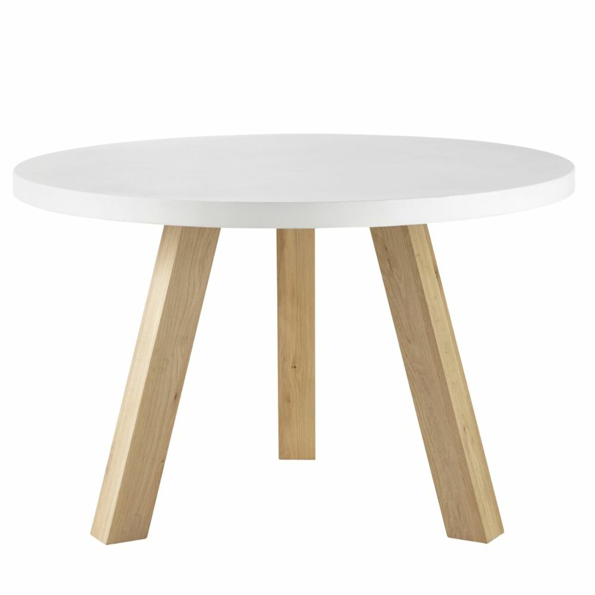 Mesa de comedor de hormigón blanco y roble para 5/6 personas D.120