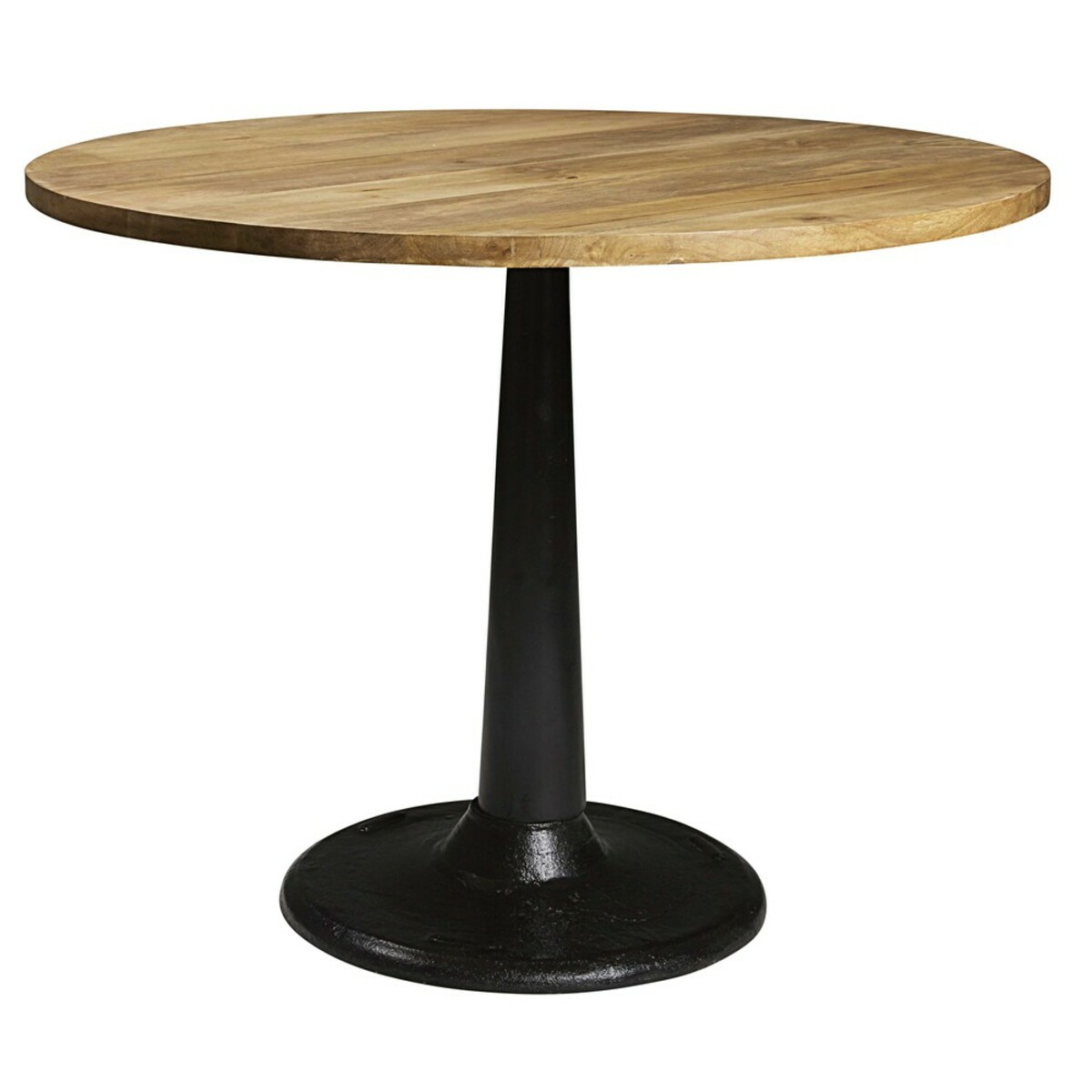 Mesa de comedor de mango macizo y metal negro D.115