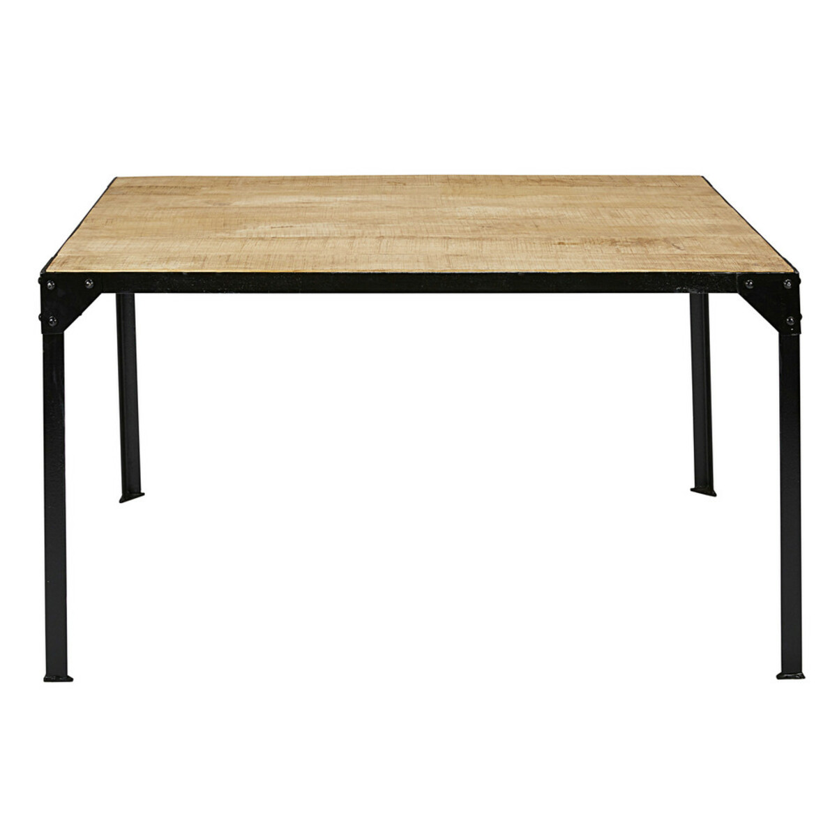 Mesa de comedor de mango macizo y metal negro L.140