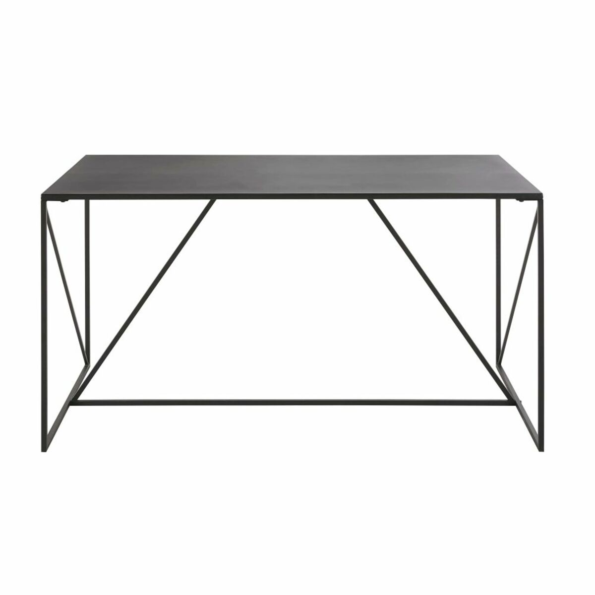 Mesa de comedor para 6 personas de metal negro L.140