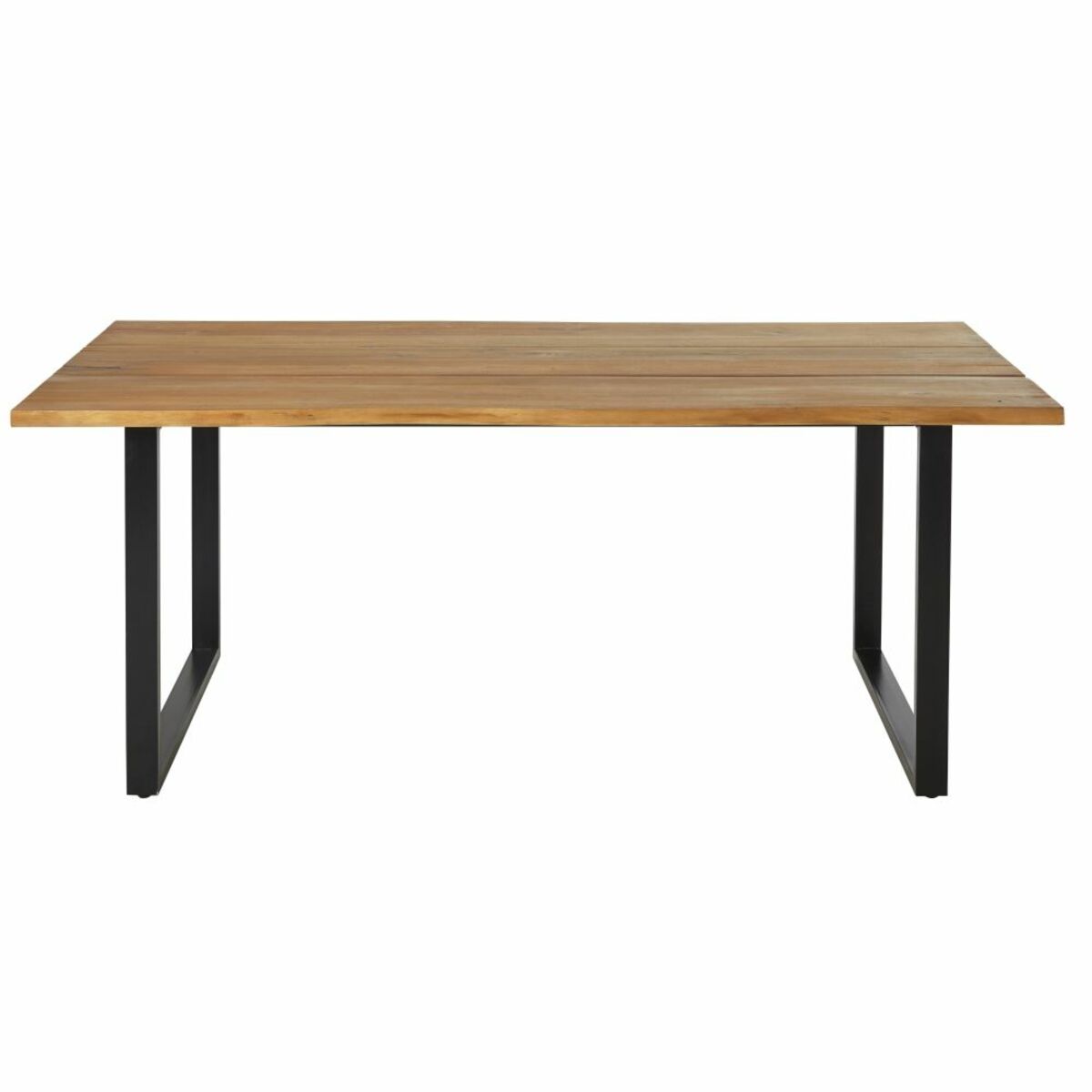 Mesa de jardín de acacia maciza y metal negro para 6/ 8 personas L.190