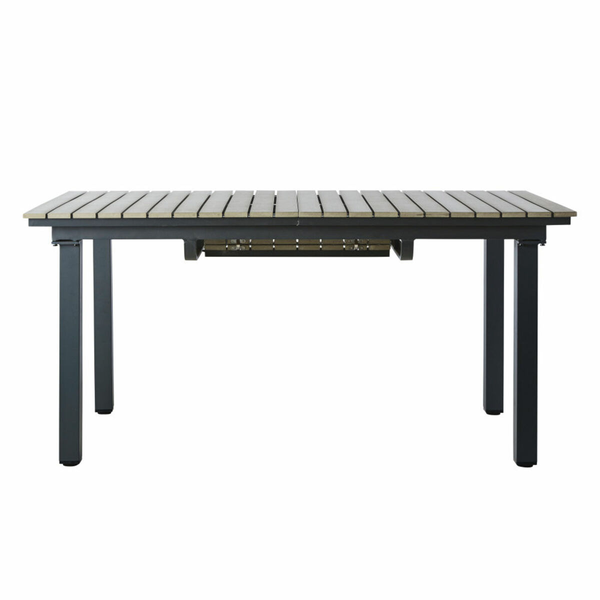 Mesa de jardín de material compuesto imitación de madera y aluminio gris L. 213 cm
