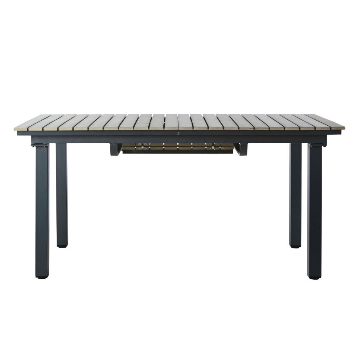Mesa de jardín de material compuesto imitación de madera y aluminio gris L. 213 cm Escale