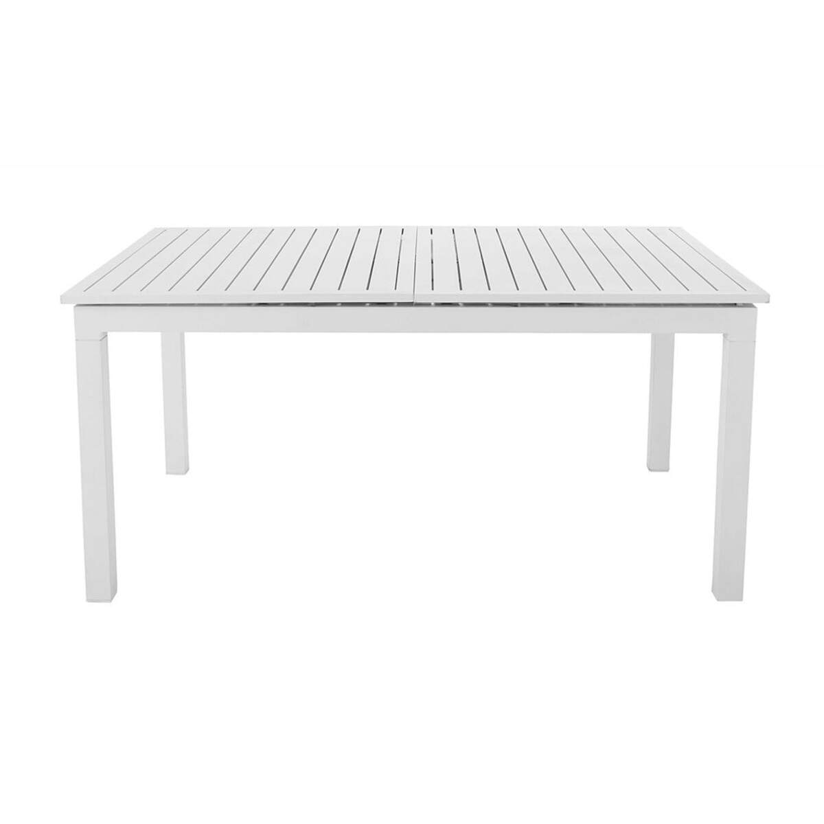 Mesa de jardín extensible de aluminio blanco L. 160 a 210 cm