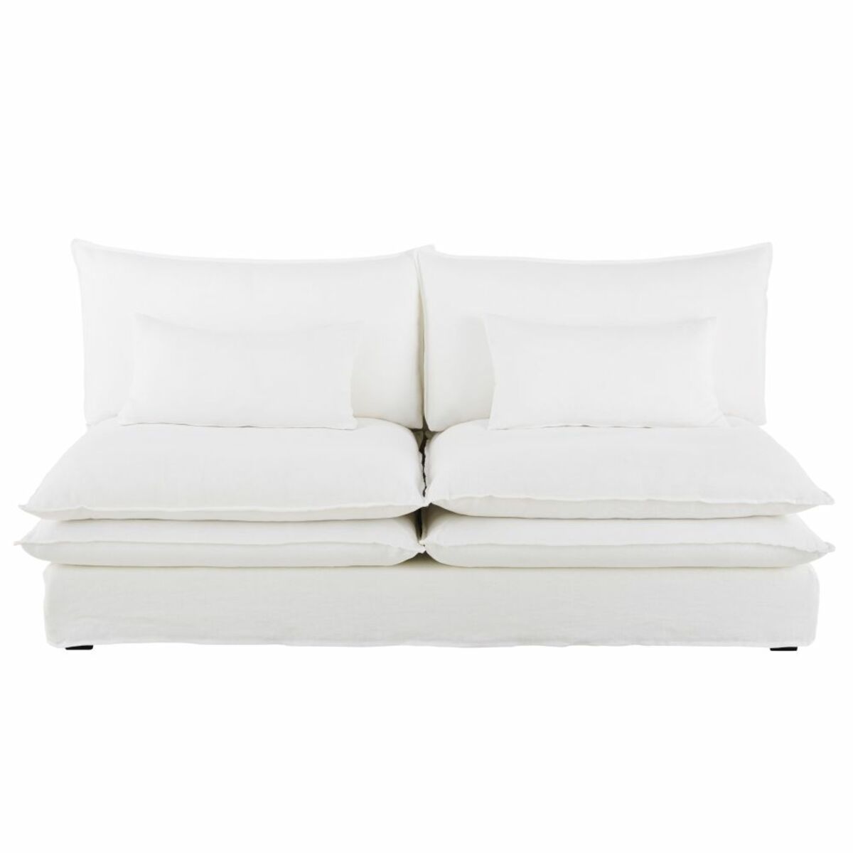 Módulo de sofá de 2 plazas de lino blanco