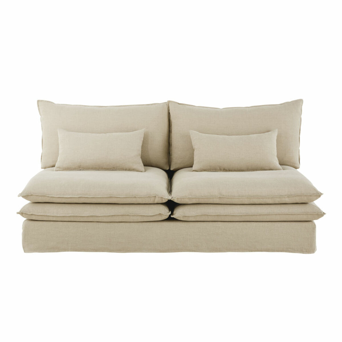 Módulo de sofá de 2 plazas de lino Pompei