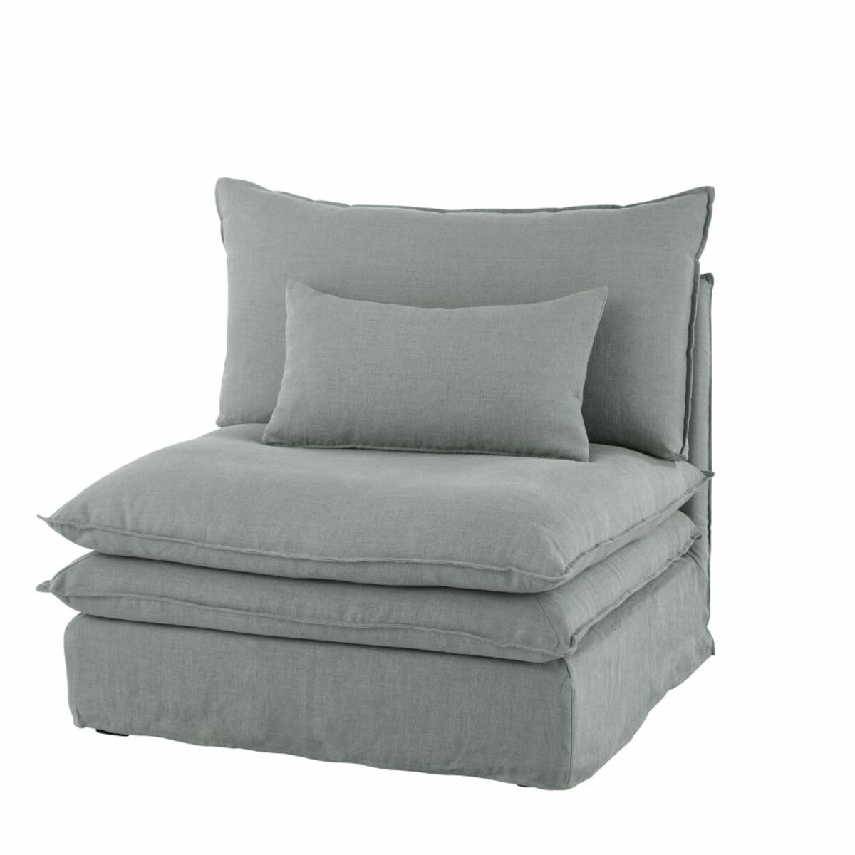 Módulo de sofá de lino gris claro