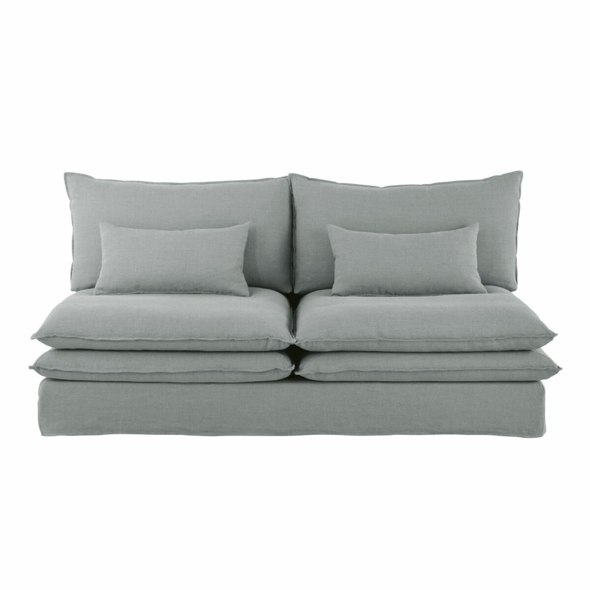 Módulo para sofá de 2 plazas de lino gris claro