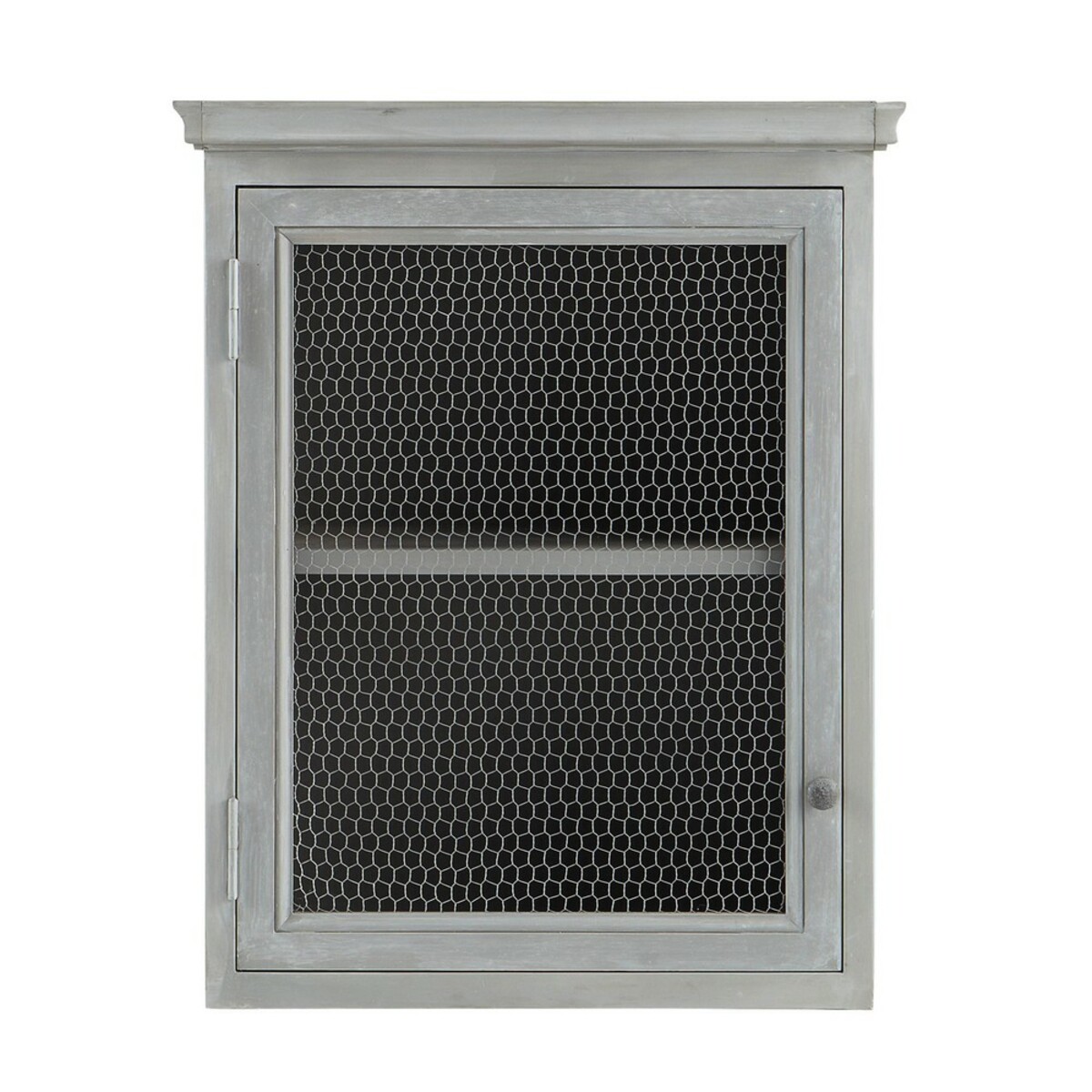 Mueble alto de cocina con 1 puerta acristalada y tirador a la derecha gris L. 60 Zinc