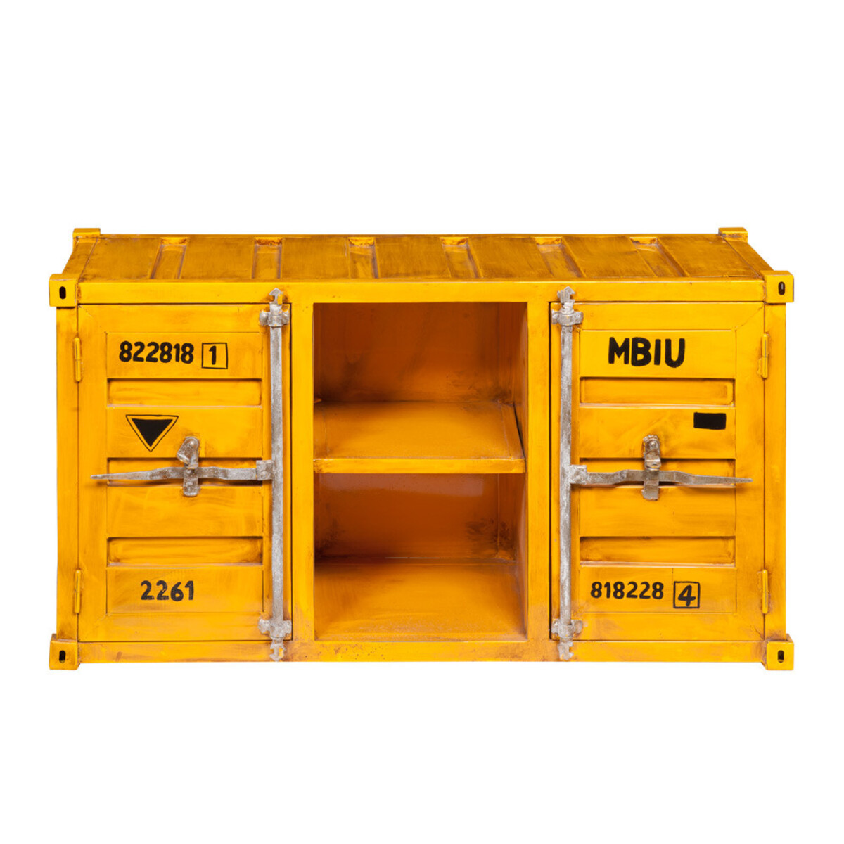 Mueble de TV contenedor amarillo de metal An. 129 cm Carlingue