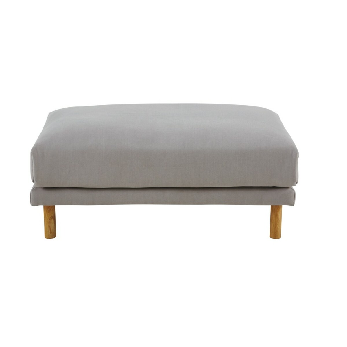 Puf de sofá modular de algodón y lino gris claro Raoul