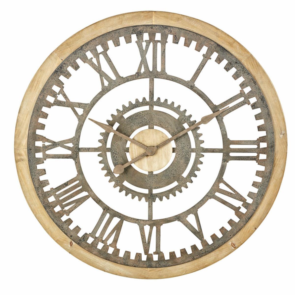 Reloj con engranajes de abeto y metal con efecto envejecido D.100