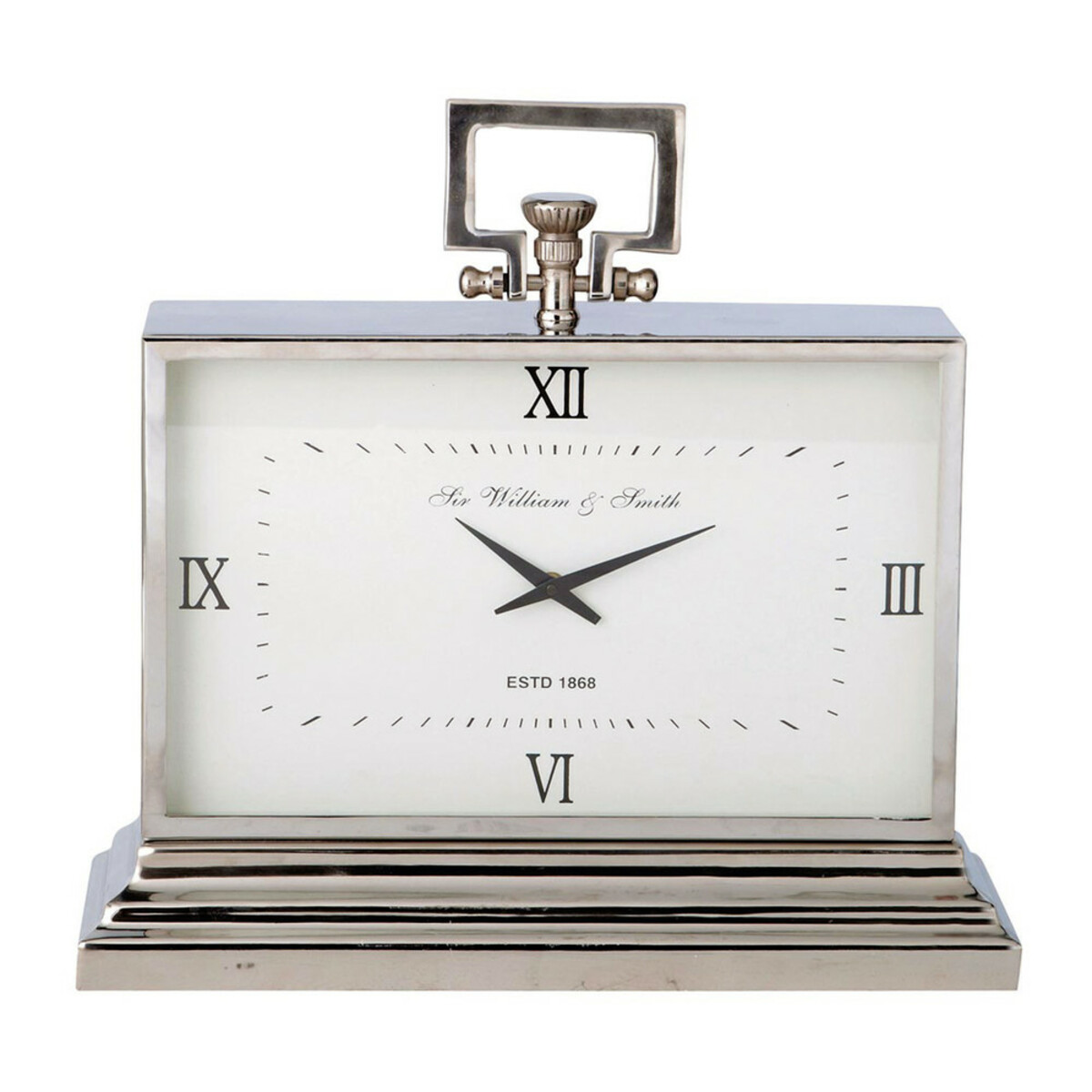 Reloj de mesa de metal con efecto cromado L.47