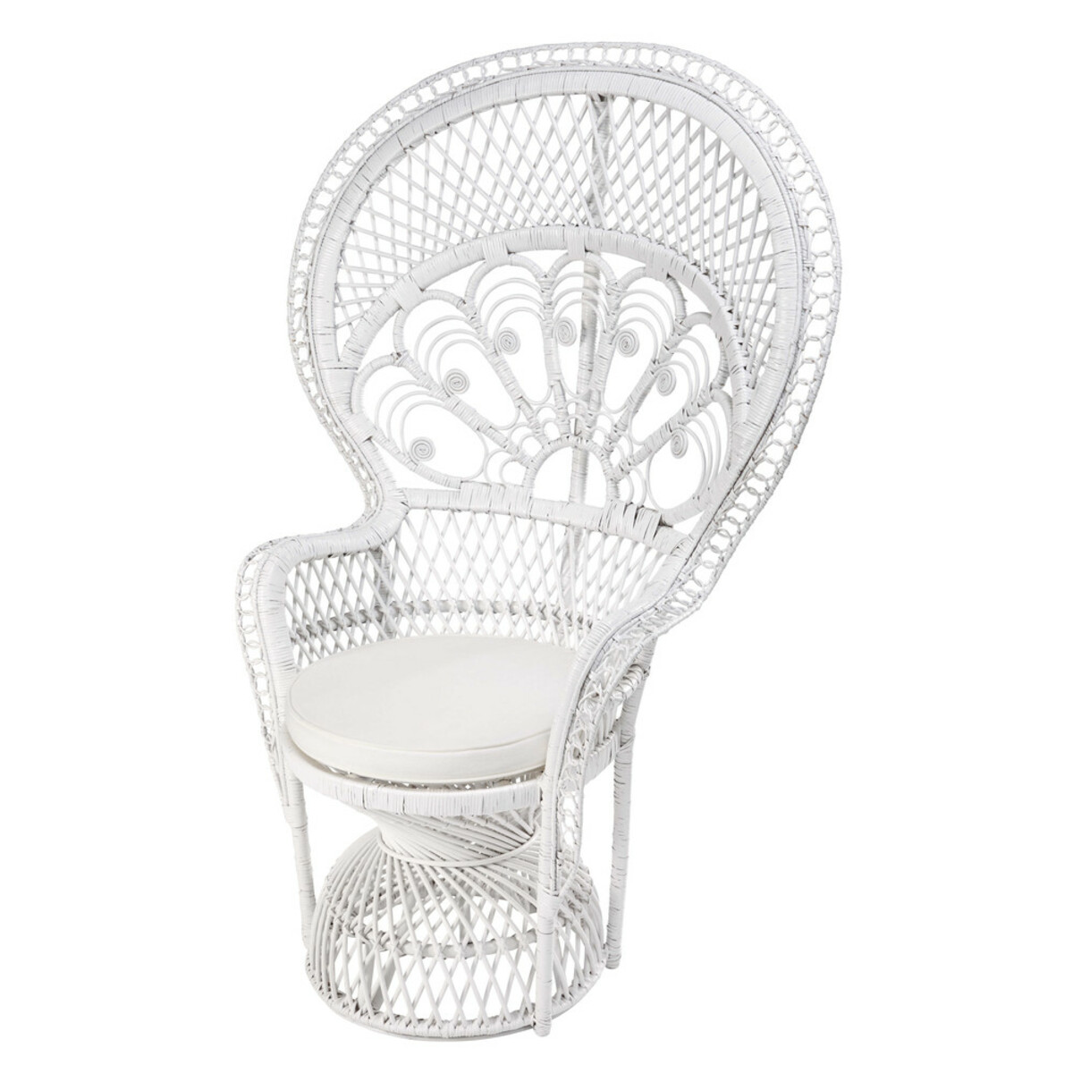 Silla de diseño de mimbre blanco Philippine