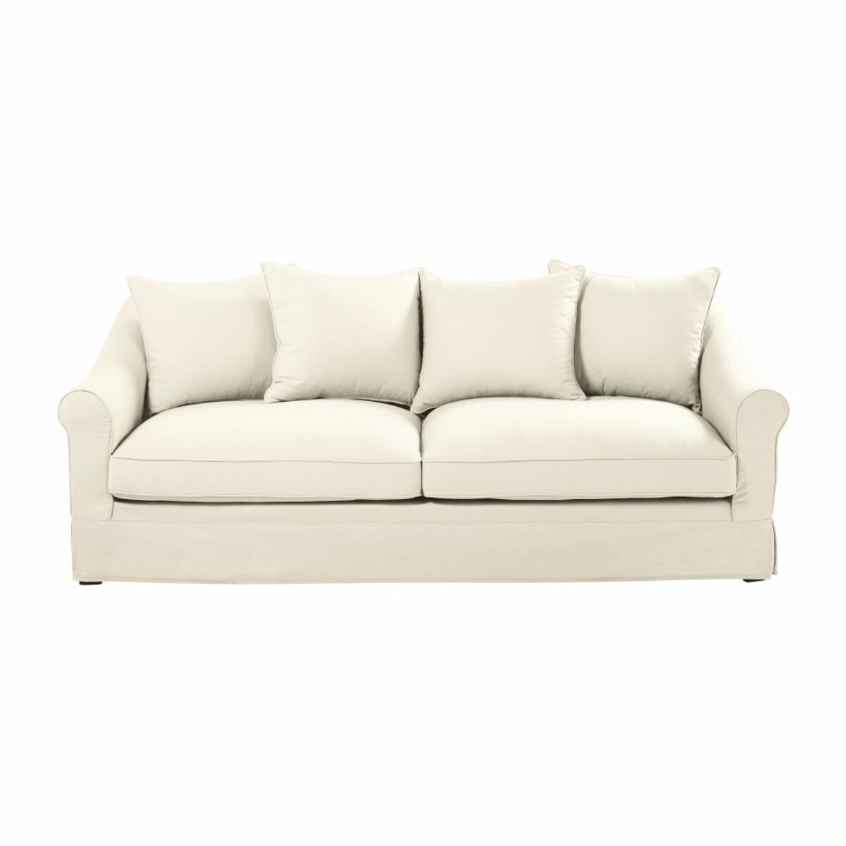 Sofá cama de 3/4 plazas de algodón color marfil Joanne