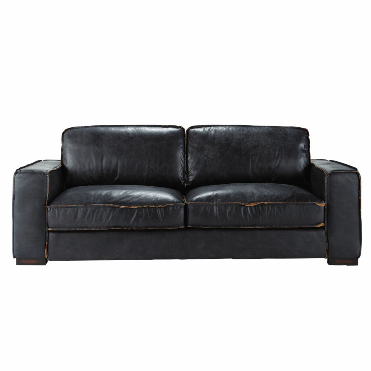 Sofá cama de 3 plazas de cuero negro