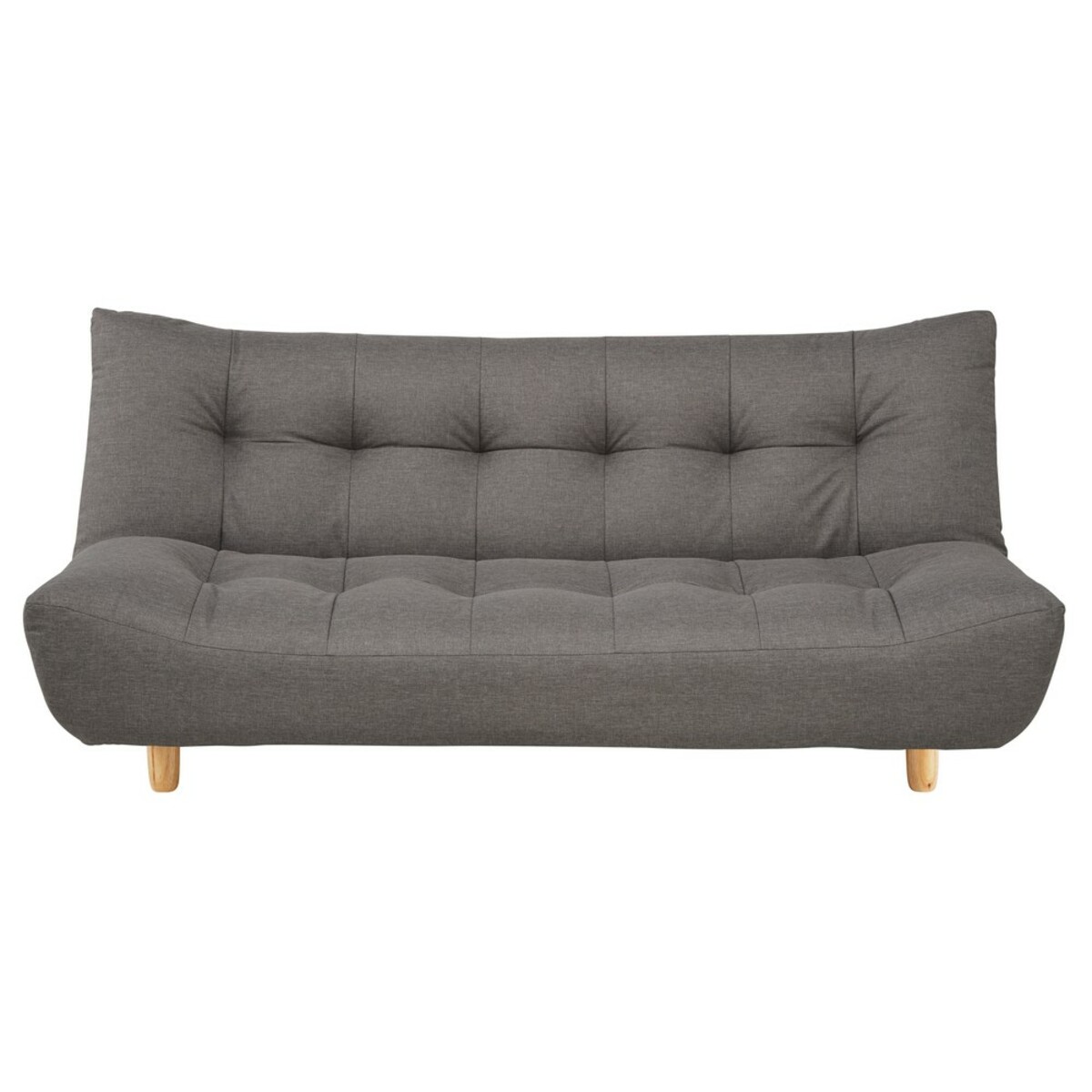 Sofá clic-clac acolchado de 3 plazas en gris