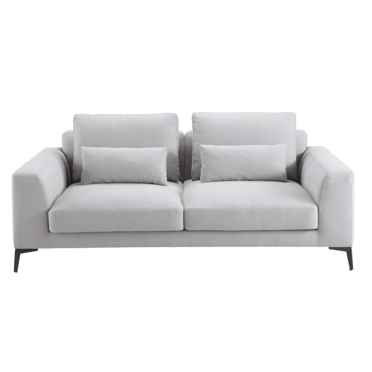 Sofá de 2/3 plazas de algodón y lino gris claro Portland