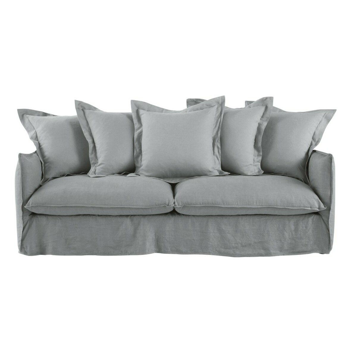 Sofá de 3/4 plazas de lino lavado gris claro