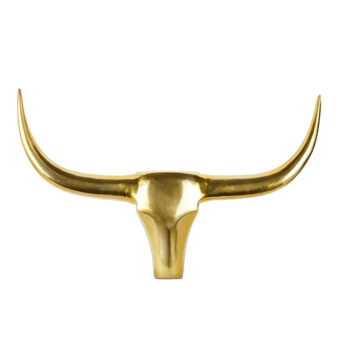 Trofeo de pared de cabeza de búfalo de metal dorado 90x57